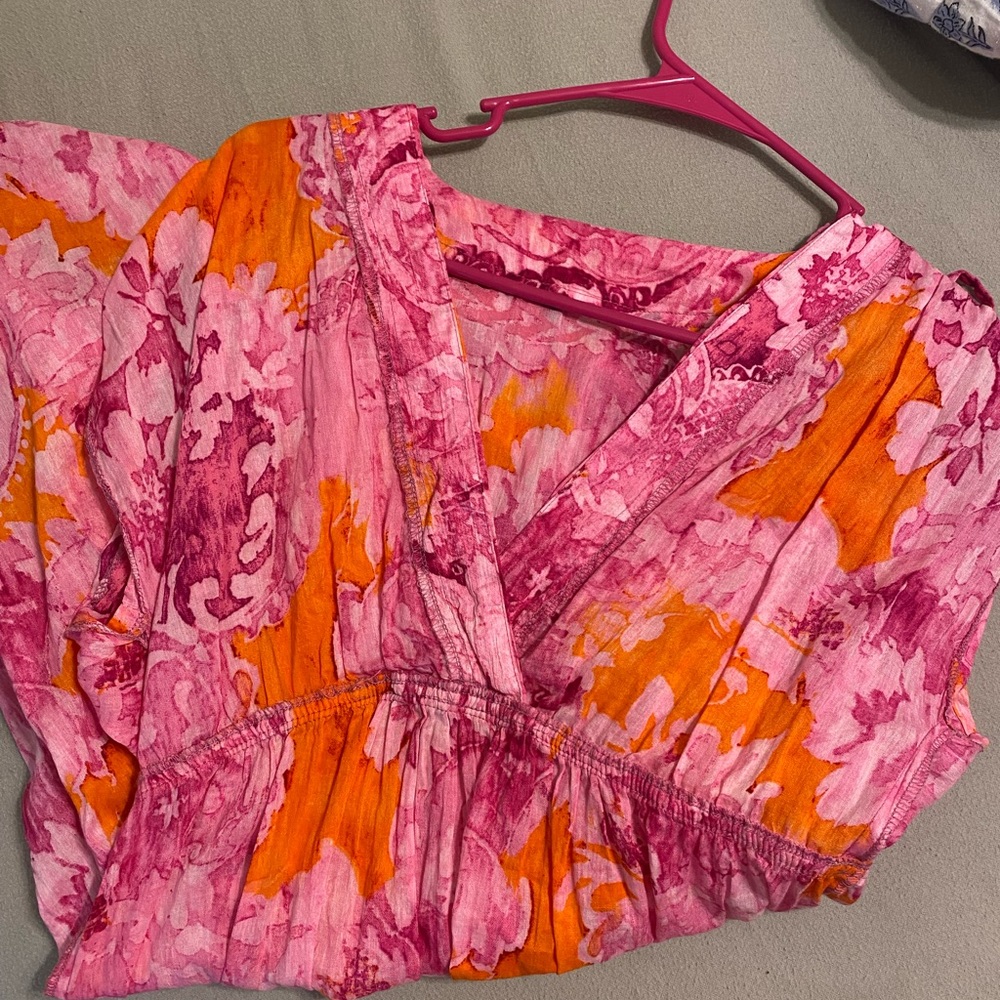 Lauren Ralph Lauren gauzy gotten Hawaiian sun dress in pink